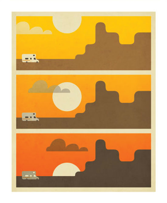 
RV Sunset Print, 12-by-16 inches, $26; etsy.com
